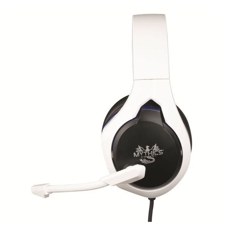 Casque-Micro Gaming - KONIX - Mythics Hyperion - Blanc et Noir - PS5