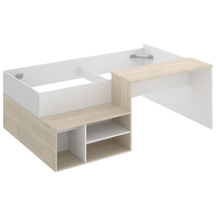 KRIC Lit combiné enfant - Chene naturel et blanc - 90x190 cm