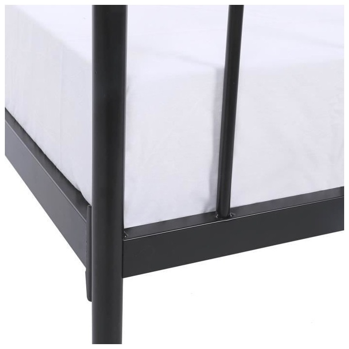 Lit adulte ARCHI - 160 x 200 cm - Métal - Noir - Sommier inclus