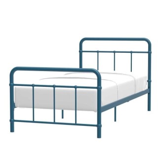 Lit enfant AARON - 90 x 190 cm - Métal - Bleu clair - Sommier inclus