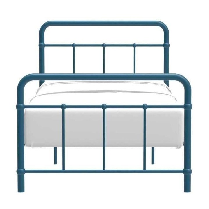 Lit enfant AARON - 90 x 190 cm - Métal - Bleu clair - Sommier inclus