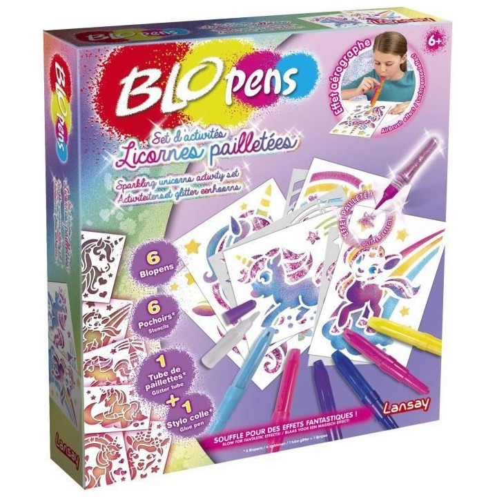 LANSAY - BLOPENS - Set d'Activités Licornes Pailletées - Activités