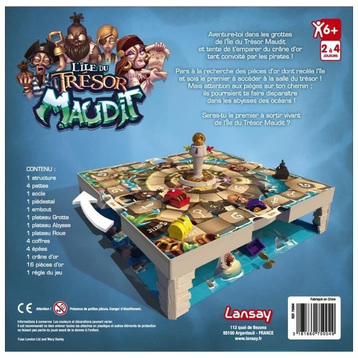 Jeux Lansay - L'Île Du Trésor Maudit - Jeu de société - Des 6 ans