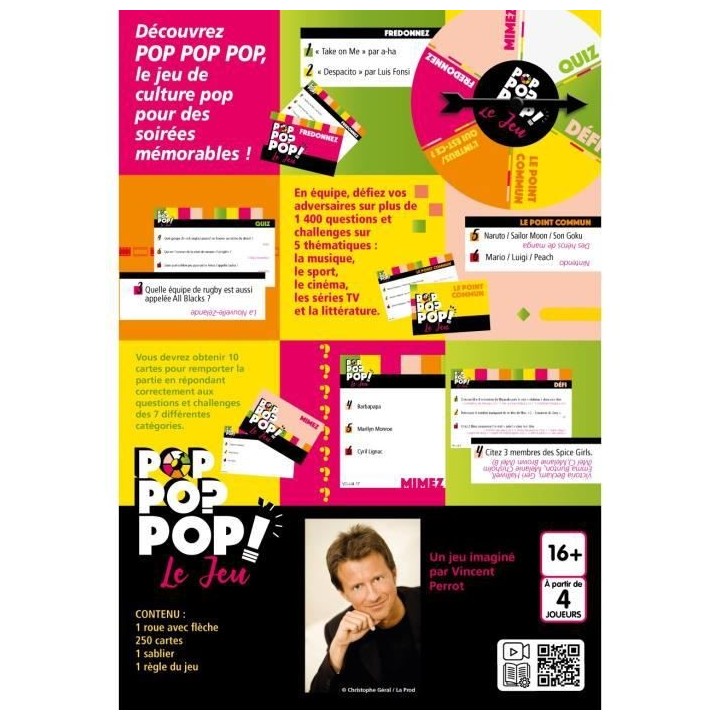 Jeux Lansay - Pop Pop Pop - Culture - Jeu de société - Des 16 ans