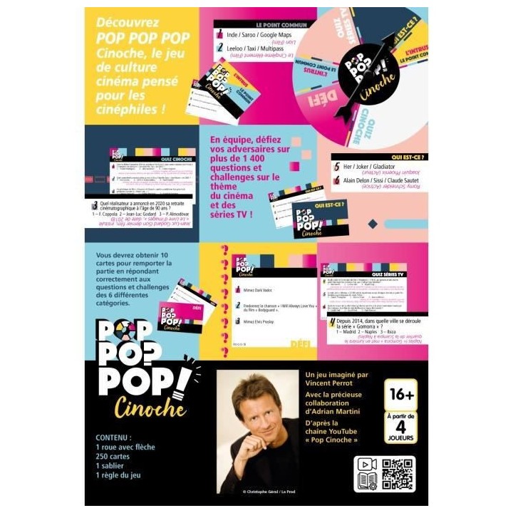 Jeux Lansay - Pop Pop Pop - Cinoche - Jeu de société - Des 16 ans