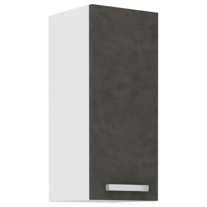 Meuble haut 1 porte battante - Gris mat - L 30 x P 31,6 x H 72cm - LAS