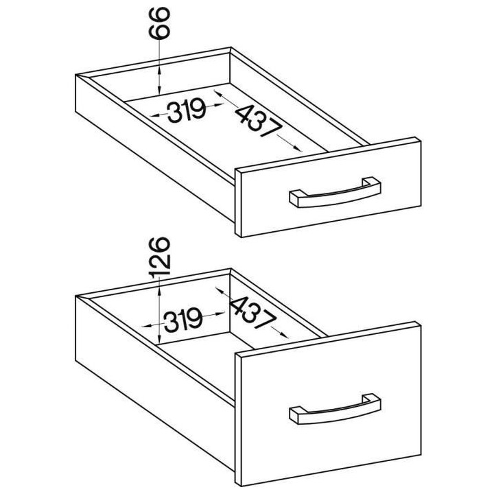Meuble bas 4 tiroirs avec plan de travail - Gris mat - L 40 x P 51,6 x
