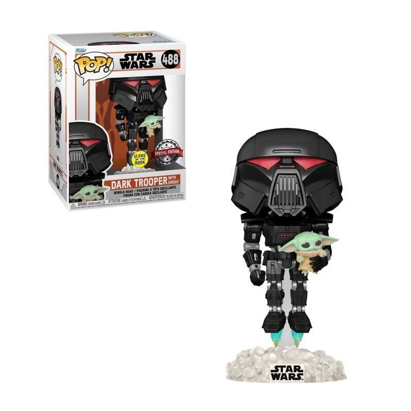 Figurine Funko Pop! Star Wars: Mandalorian - Dark Trooper w/Child (GW)