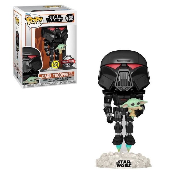 Figurine Funko Pop! Star Wars: Mandalorian - Dark Trooper w/Child (GW)