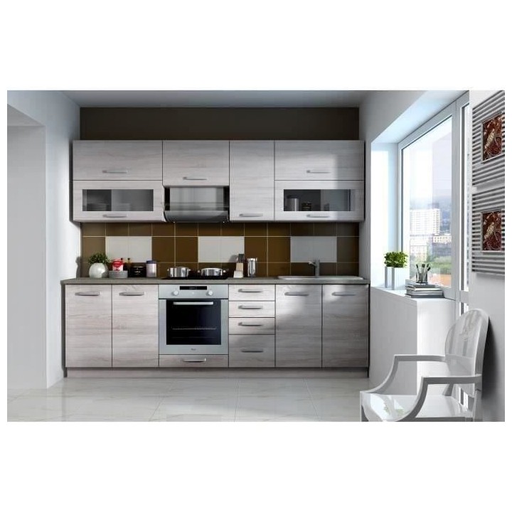 Meuble haut vitré 2 portes basculantes - L 80 x P 31,6 x H 72 - Déco