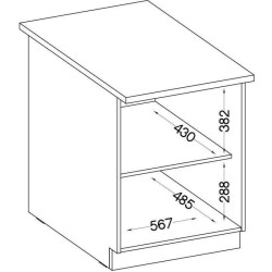 Meuble bas 2 portes battantes - Décor chene sonoma - L 60 x P 51,6 x H 85 cm - LASSEN