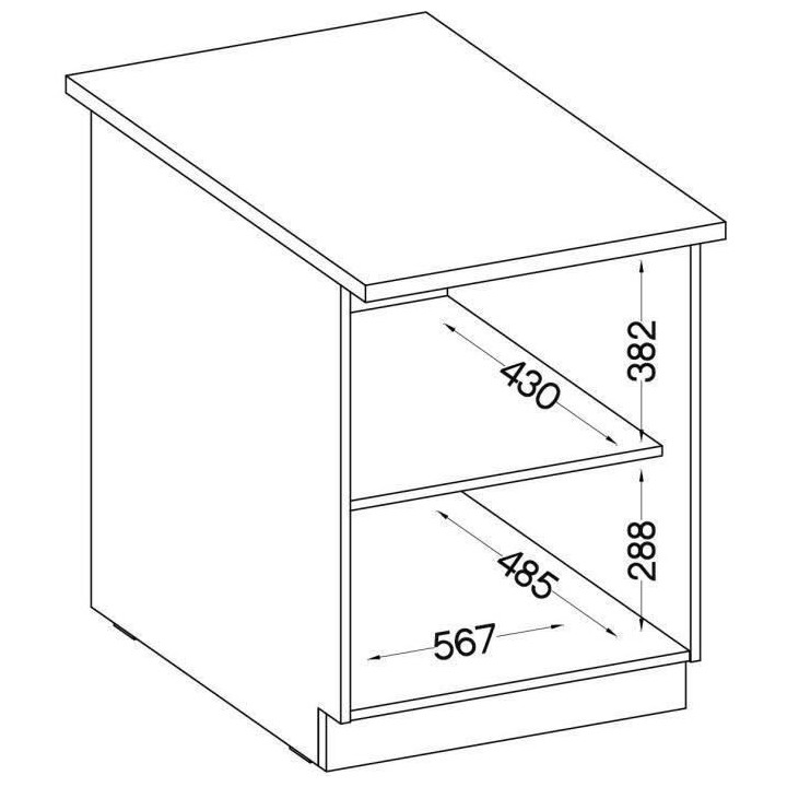 Meuble bas 2 portes battantes - Décor chene sonoma - L 60 x P 51,6 x