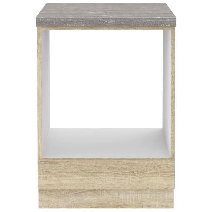 Meuble bas pour four encastrable avec plan de travail - Décor chene s