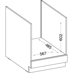 Meuble bas pour four encastrable avec plan de travail - Décor chene sonoma - L 60 x P 51,6 x H 85 cm - LASSEN