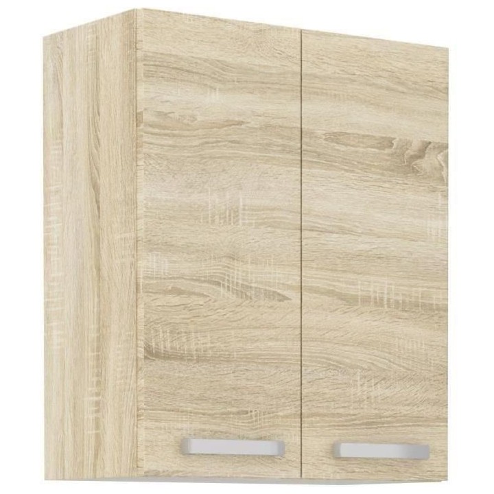 Meuble haut 2 portes battantes - Décor chene sonoma - L 60 cm x P 31,