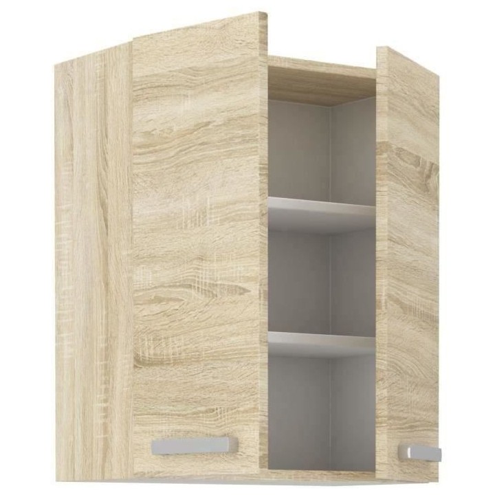Meuble haut 2 portes battantes - Décor chene sonoma - L 60 cm x P 31,