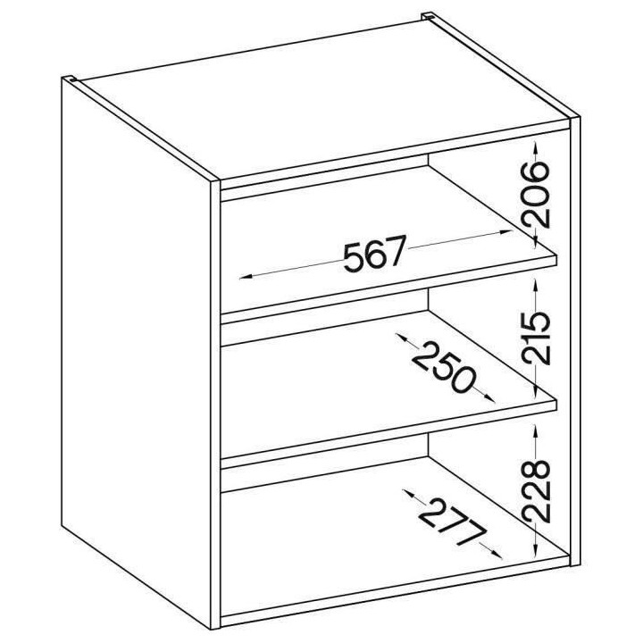 Meuble haut 2 portes battantes - Décor chene sonoma - L 60 cm x P 31,