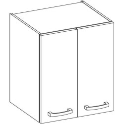 Meuble haut 2 portes battantes - Décor chene sonoma - L 60 cm x P 31,6 x H 72 cm - LASSEN