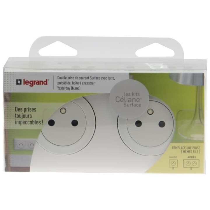 LEGRAND Celiane Double prise de courant avec terre affleurante précab
