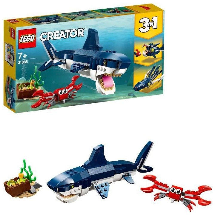 LEGO Creator 3-en-1 31088 Les Créatures Sous-Marines, Figurines Anima