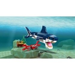 LEGO Creator 3-en-1 31088 Les Créatures Sous-Marines, Figurines Animaux Marins, Requin, Crabe