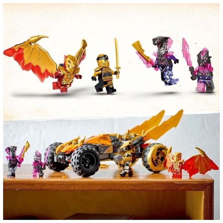LEGO NINJAGO 71769 Le Bolide Dragon de Cole, Jouet de Voiture et Figur