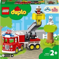 LEGO DUPLO Town 10969 Le Camion de Pompiers, Jouet Enfants 2 Ans, avec Lumieres et Sirene