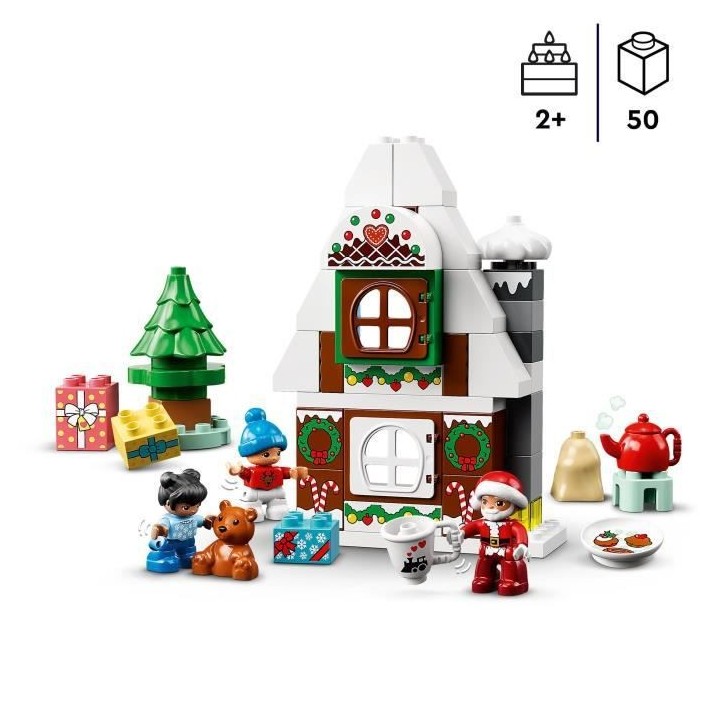 LEGO DUPLO 10976 La Maison en Pain d'Épices du Pere Noël, Jouet Enfa