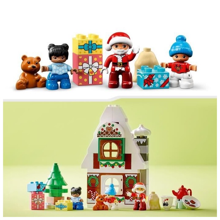 LEGO DUPLO 10976 La Maison en Pain d'Épices du Pere Noël, Jouet Enfa