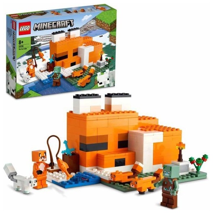 LEGO 21178 Minecraft Le Refuge du Renard, Jouet de Construction Maison