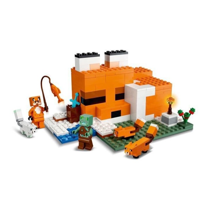 LEGO 21178 Minecraft Le Refuge du Renard, Jouet de Construction Maison