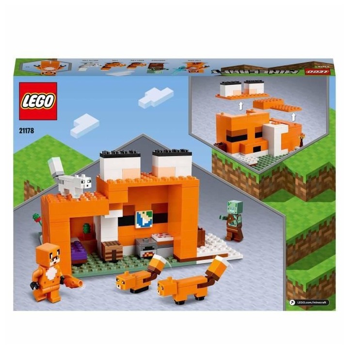 LEGO 21178 Minecraft Le Refuge du Renard, Jouet de Construction Maison