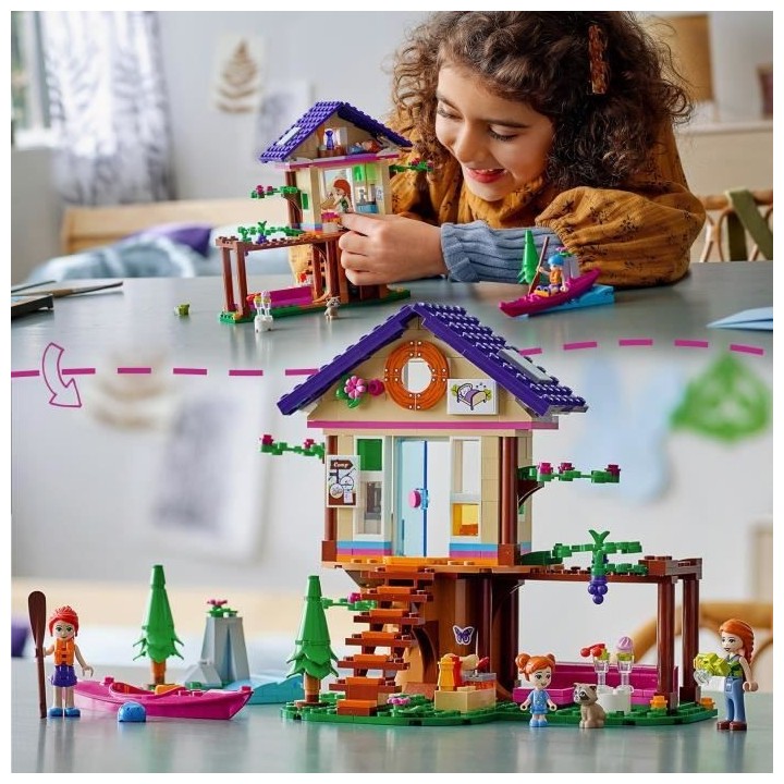 LEGO 41679 Friends La maison dans la foret avec Mia, Figurine Animal R