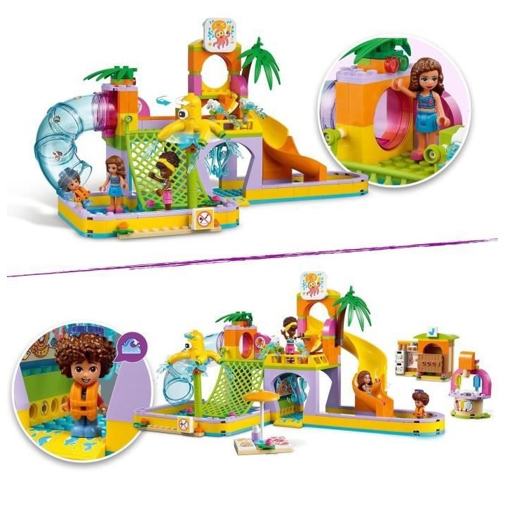 LEGO 41720 Friends Le Parc Aquatique, Jouet d'Été a Construire pour