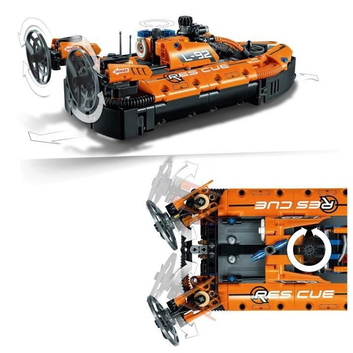 LEGO Technic 42120 Aéroglisseur de Sauvetage, et Avion Bimoteur, Joue