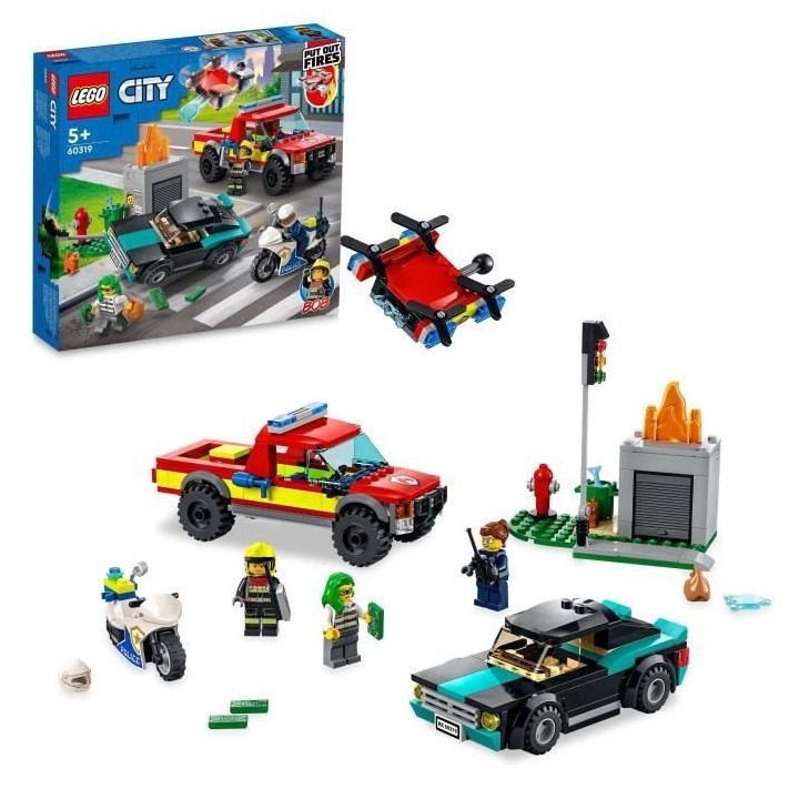 LEGO 60319 City Fire Le Sauvetage Des Pompiers et La Course-Poursuite