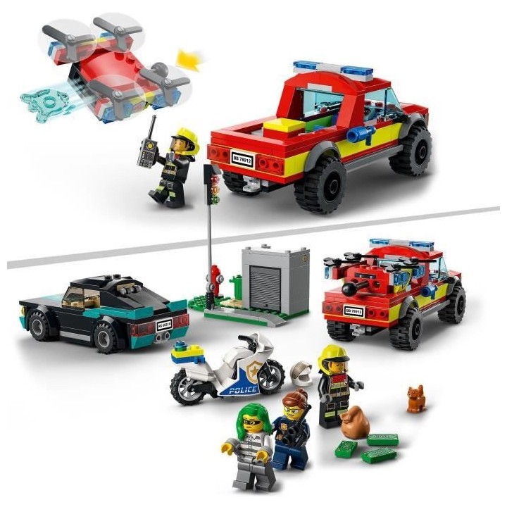 LEGO 60319 City Fire Le Sauvetage Des Pompiers et La Course-Poursuite