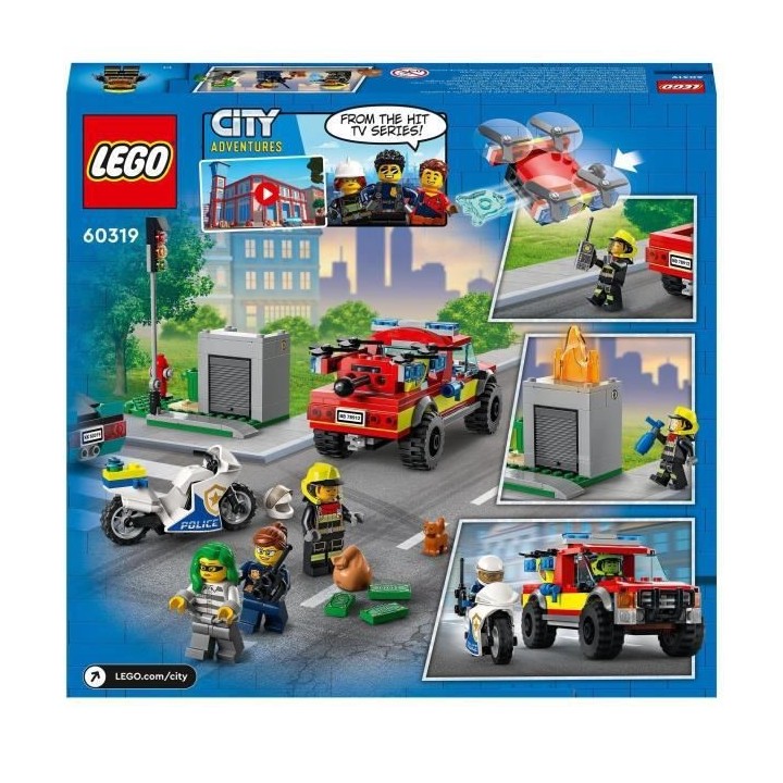 LEGO 60319 City Fire Le Sauvetage Des Pompiers et La Course-Poursuite