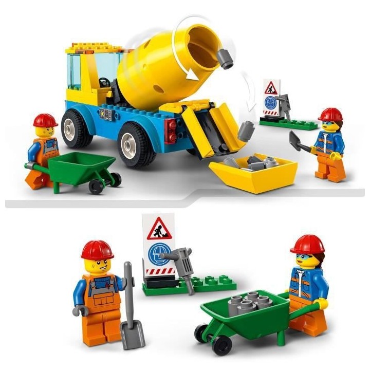 LEGO 60325 City Great Vehicles Le Camion Bétonniere, Jouet Véhicules