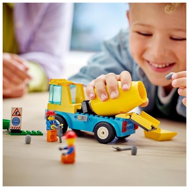 LEGO 60325 City Great Vehicles Le Camion Bétonniere, Jouet Véhicules