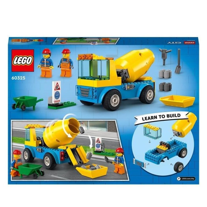 LEGO 60325 City Great Vehicles Le Camion Bétonniere, Jouet Véhicules