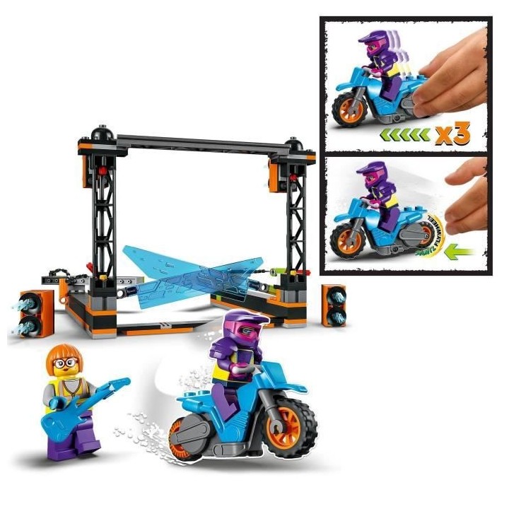 LEGO 60340 City Stuntz Le Défi de Cascade : Les Lames, Jouet de Moto