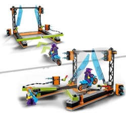 LEGO 60340 City Stuntz Le Défi de Cascade : Les Lames, Jouet de Moto Cross avec Cascadeur pour Garçons et Filles de 5 Ans et P