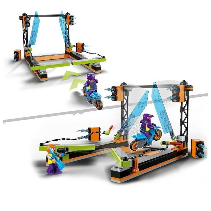 LEGO 60340 City Stuntz Le Défi de Cascade : Les Lames, Jouet de Moto