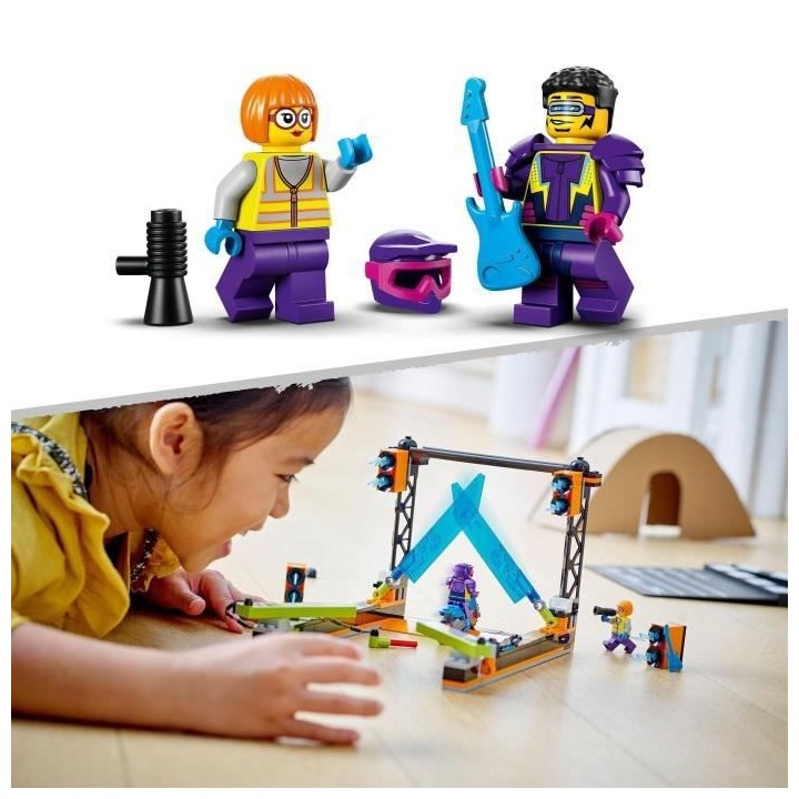 LEGO 60340 City Stuntz Le Défi de Cascade : Les Lames, Jouet de Moto