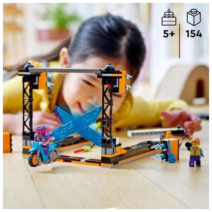 LEGO 60340 City Stuntz Le Défi de Cascade : Les Lames, Jouet de Moto