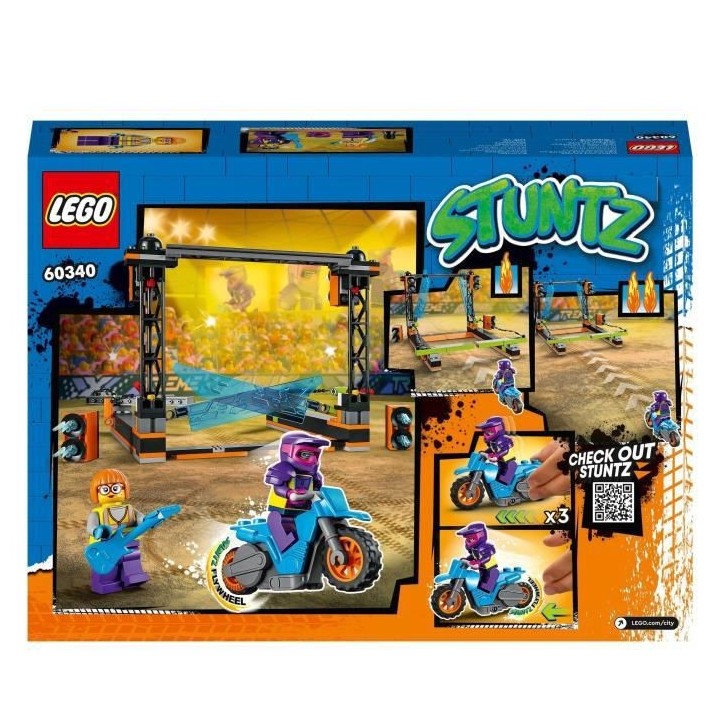 LEGO 60340 City Stuntz Le Défi de Cascade : Les Lames, Jouet de Moto