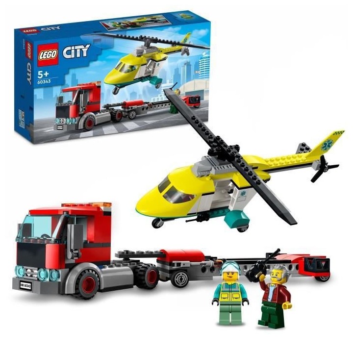 LEGO 60343 City Great Vehicles Le Transport de L'Hélicoptere de Secou