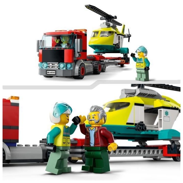 LEGO 60343 City Great Vehicles Le Transport de L'Hélicoptere de Secou