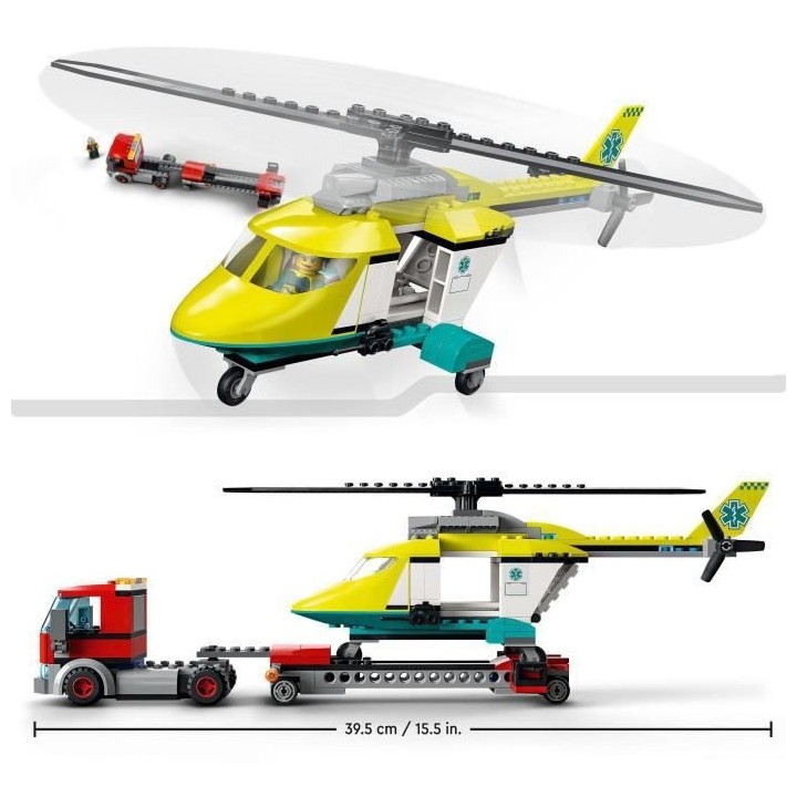 LEGO 60343 City Great Vehicles Le Transport de L'Hélicoptere de Secou